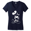 mouse screen print Women's V-Neck T-Shirt