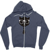 grumpy hipster cat Zipper Hoodie