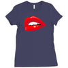 lips red kiss passion girl Ladies Fitted T-Shirt