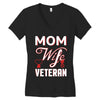 Mom Wife Veteran - Veterans Day T-Shirt Gifts Women's V-Neck T-Shirt