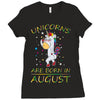Unicorns are born in August Ladies Fitted T-Shirt