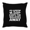 an arrow a day zombie dary Throw Pillow