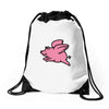 flying pig Drawstring Bags