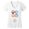 Bong Mathematics design with Earth, Fire, Air, Water and bong icons Women's V-Neck T-Shirt