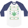 smoke weed ugly sweater 3/4 Sleeve Shirt