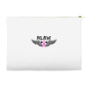 angel wing believe breast cancer Accessory Pouches