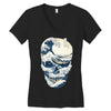 the great wave off skull Women's V-Neck T-Shirt
