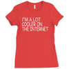 i'm a lot cooler on the internet Ladies Fitted T-Shirt
