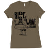 ride the wave california Ladies Fitted T-Shirt