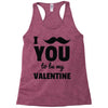 i moustache you to be my valentine Racerback Tank