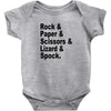 rock paper scissors lizard spock big bang theory geek nerd gift t shir Baby Onesie