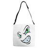 angry cartoon face Adjustable Strap Totes