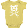 pig bacon cross bones pirate Baby Onesie