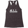 be nice to fat people bear chase funny pub joke Racerback Tank