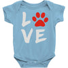 love dog paw Baby Onesie