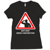 body under construction road sign Ladies Fitted T-Shirt