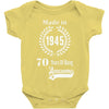 made in 1945 70 years of being awesome Baby Bodysuit