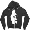 sax player lady face optical illusion Zipper Hoodie