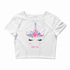 birthday unicorn family series mom Crop Top