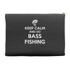 keep calm bass fishing Accessory Pouches