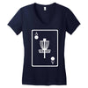 disc golf ace card target chains frisbee basket Women's V-Neck T-Shirt