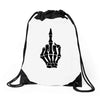 Flipping Someone Off Drawstring Bags
