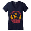 This Girl Loves Her Doberman Pinscher Women's V-Neck T-Shirt