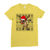 christmas reindeer dabbing Ladies Fitted T-Shirt