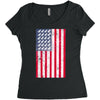 t-rex vintage american flag Women's Triblend Scoop T-shirt