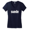 suede new Women's V-Neck T-Shirt