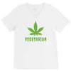 Vegetarian Pot Leaf V-Neck Tee
