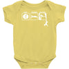 eat sleep climb   2 climbers distressed Baby Onesie