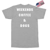 weekends coffe and dogs white back Exclusive T-shirt