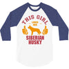 This Girl Loves Siberian Husky 3/4 Sleeve Shirt