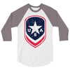 land of the free shield 3/4 Sleeve Shirt