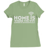 home is where the wifi Ladies Fitted T-Shirt