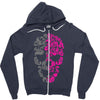 two coloured patterned skull   mens funny Zipper Hoodie