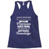 logistic operator manager we do precision guess work based on unreliab Racerback Tank