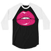 lips shiny 3/4 Sleeve Shirt