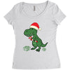 christmas dinosaur Women's Triblend Scoop T-shirt