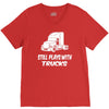 still plays with trucks V-Neck Tee