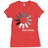buffering  funny retro loading computer console fashion party Ladies Fitted T-Shirt
