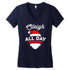 sleigh all day Women's V-Neck T-Shirt