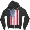 t-rex vintage american flag Zipper Hoodie