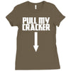 pull my cracker funny xmas christmas Ladies Fitted T-Shirt