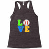 love baseball neon rhinestuds Racerback Tank