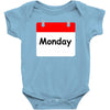 title of day of the week monday day of the week Baby Bodysuit