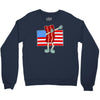 bacon american flag dab Crewneck Sweatshirt