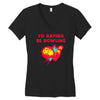 id rather be bowling Women's V-Neck T-Shirt