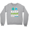 keep earth clean it's not uranus kawaii planets Crewneck Sweatshirt